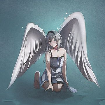Anime illustratie - engel meisje