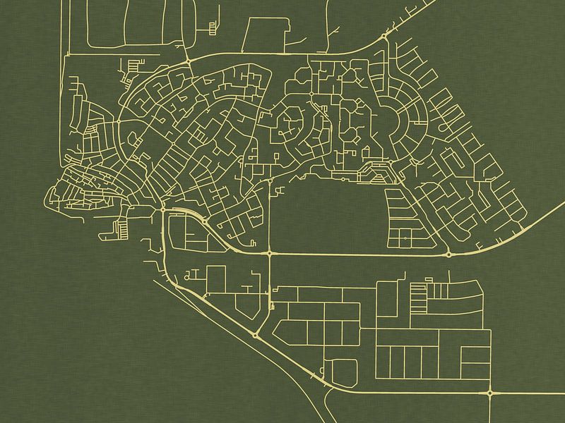 Map of Urk in Green Gold by De Kaartenwinkel