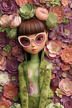 Flowerpower generation woman with flowers teenager