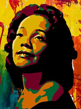 Coretta Scott King kleurrijke abstracte kunst 2 van Andika Bahtiar