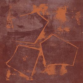 Stars in terracotta and burnt orange. Modern abstract art. by Dina Dankers
