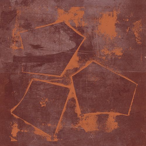 Sterren in terracotta en verbrand oranje. Moderne abstracte kunst.