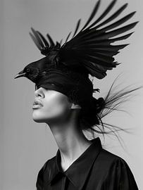 Kraaien vogel hoed van haroulita