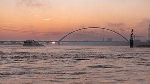 Hoog water op de rivier de Waal van Femke Straten