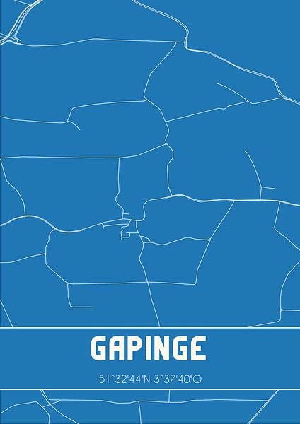 Blueprint | Map | Gapinge (Zeeland) by Prints of Place