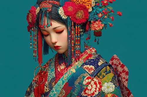 schilderachtige japanse kunst  Geisha