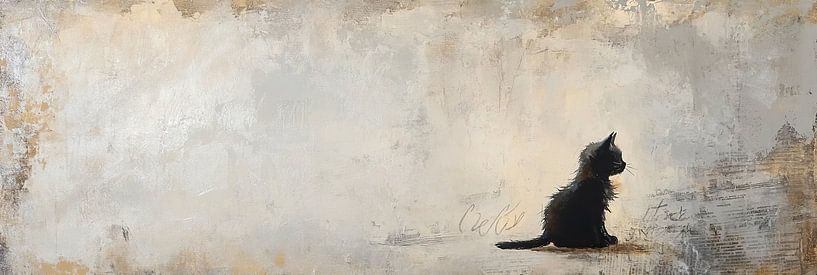 Katze mit Erdtönen von Kunst Laune