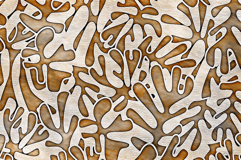 Antique autumn nature leaf meditation in earthy colours by Mad Dog Art