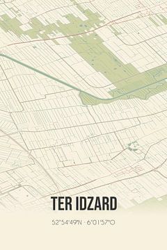 Vintage map of Ter Idzard (Fryslan) by Rezona