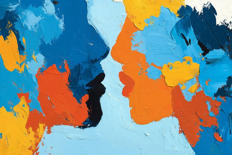 painterly portrait the Kiss by Egon Zitter