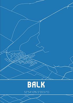 Blauwdruk | Landkaart | Balk (Fryslan) van Rezona
