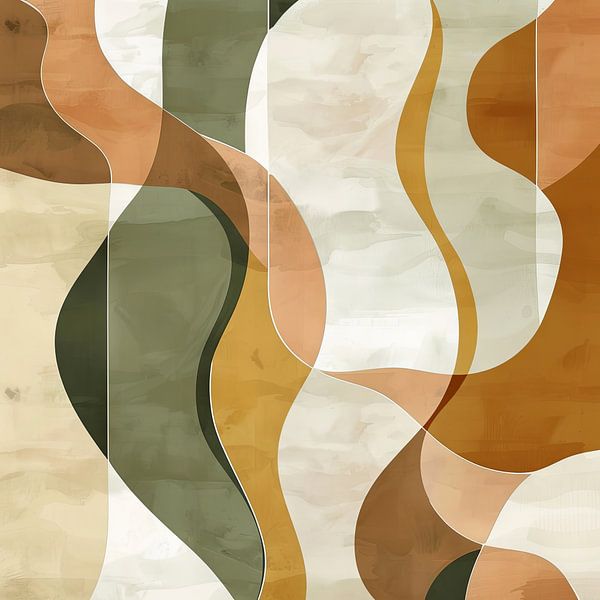 Earth colours and structure - Modern painting by Poster Art Shop