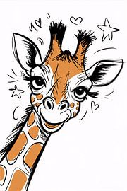 Cheerful giraffe with hearts by Art & Soul Creations