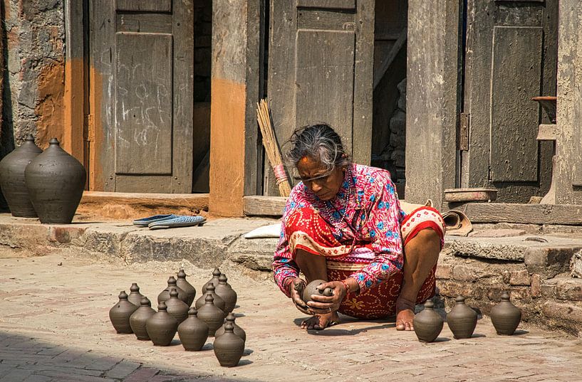  Potter à l'?uvre dans Bhaktapur, Népal par Rietje Bulthuis