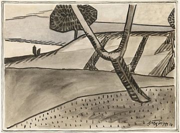 Albert Gleizes - Landschap met boom (1910) van Peter Balan