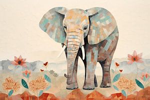 Majestätischer Mosaik-Elefant