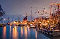 Le port de Hoorn après le coucher du soleil par Henk Meijer Photography Aperçu