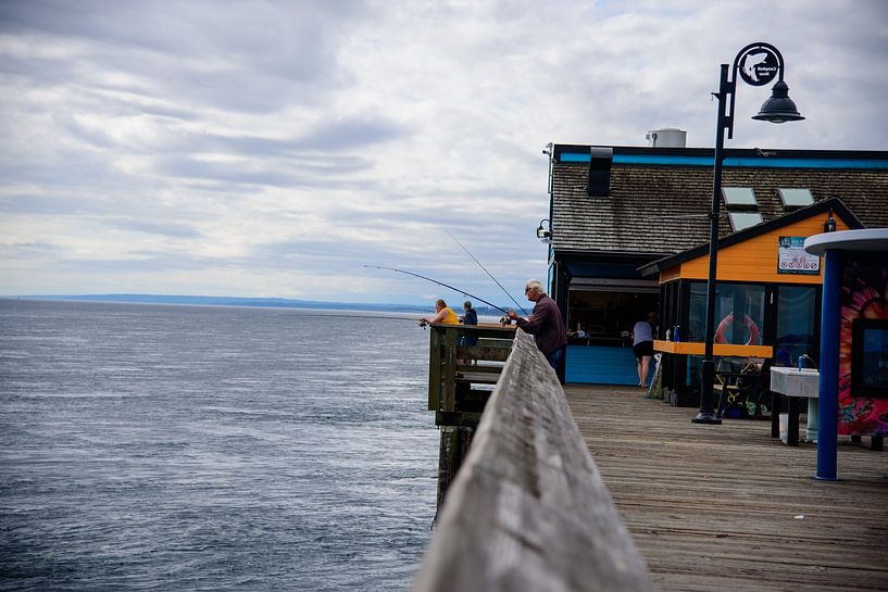 Fishermen on the Pier - Campbell River, Canada by Arne Pyferoen