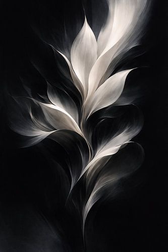 Botanische Flow Etherisch Monochroom