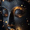 visage de bouddha or sombre repos sur Thea