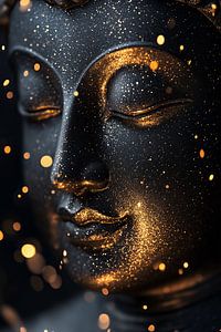 buddha gesicht gold dunkel rest