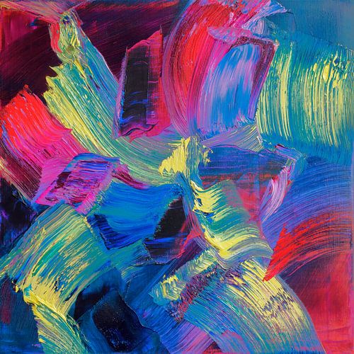 Abstract Popart Kleuren - Expressieve Schilderkunst