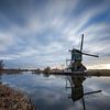 Moulin à vent hollandais au coucher du soleil ! sur Peter Haastrecht, van