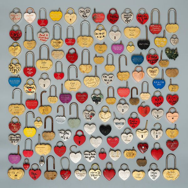 Love locks in heart shape by Floris Kok