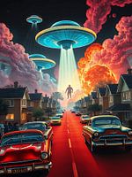 UFO Hovering Over the City