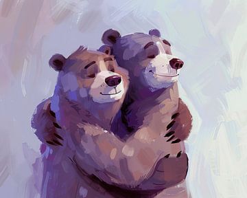 Bear Hug Bliss van Blikvanger Schilderijen