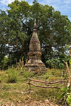 A forgotten stupa in the rice fields