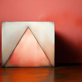 Abstract ruimtelijk samenspel tussen een rechthoek en een driehoek van Ton Kuijpers