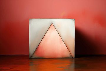 Jeu spatial abstrait entre un rectangle et un triangle sur Ton Kuijpers