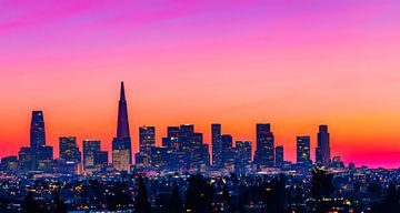 LA with skyline and sunset by Mustafa Kurnaz