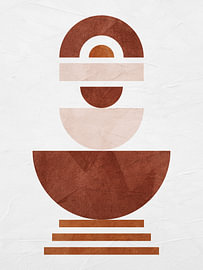 Minimalistische abstrakte Kunst mit geometrischen Formen in Erdtönen von Online Arts