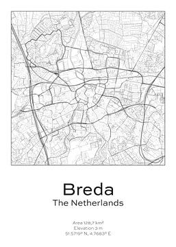 Stads kaart - Nederland - Breda van Ramon van Bedaf