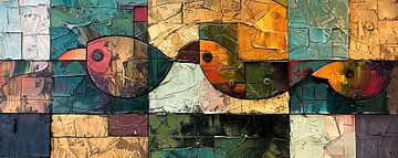 Moderne Vogels Schilderij van Abstract Schilderij