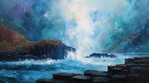 Causeway Coast engeland in de nacht abstract panorama
