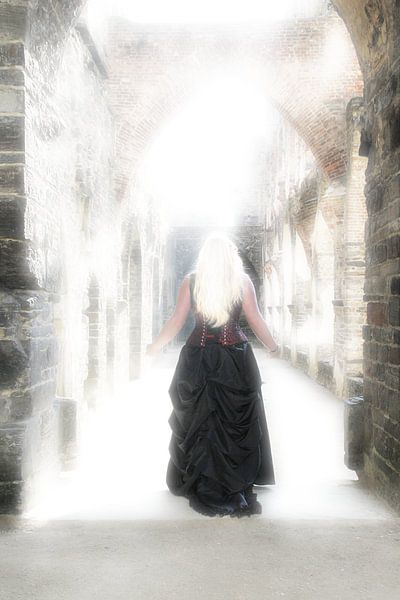 Lady in Abbey of Villers by Pim Klabbers