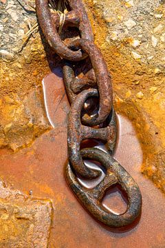 rusty anchor chain in greek port by Jan Fritz