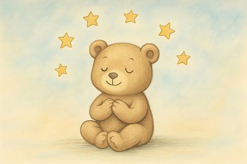 Ours assis au regard rêveur sur Art & Soul Creations