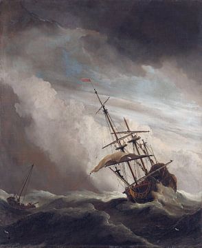 navire en pleine mer, vers 1680