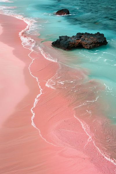Pink sandy beach by Poster Art Shop