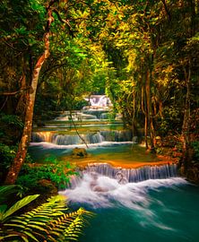 Huai Khamin Waterfall in Thailand van Niels Tichelaar