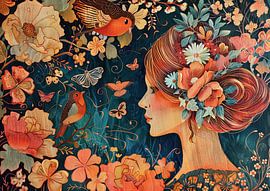 Frau von Abstraktes Gemälde