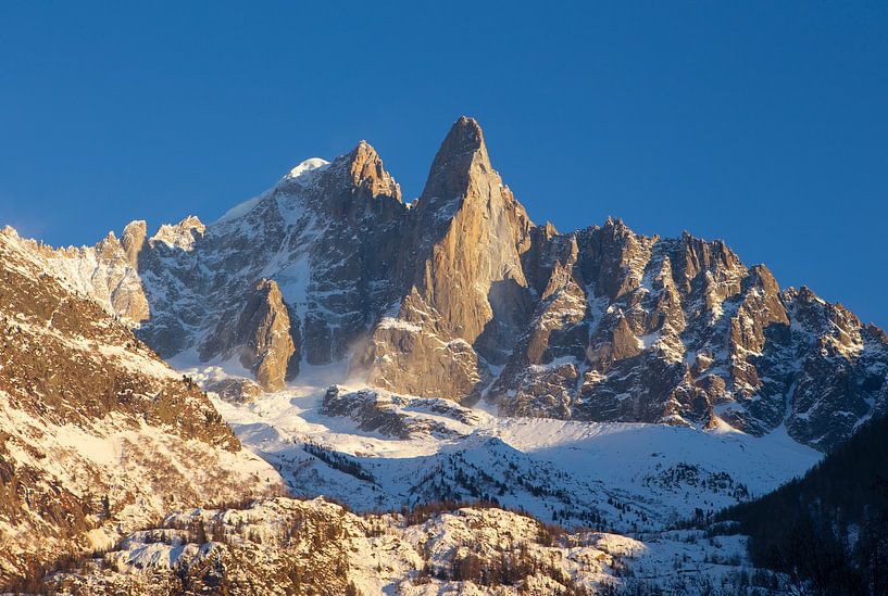 Les Drus in evening light by Menno Boermans