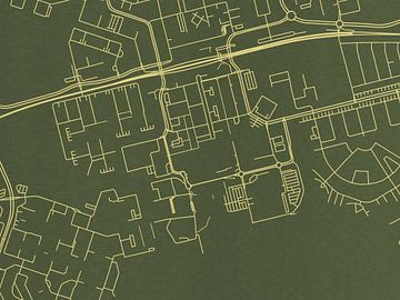 Kaart van Almere Centrum in Groen Goud van Map Art Studio