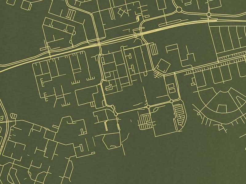 Carte de Almere Centrum en or vert par De Kaartenwinkel