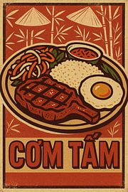 Cơm Tấm Poster – Retro Broken Rice Wall Art by Travel Shop
