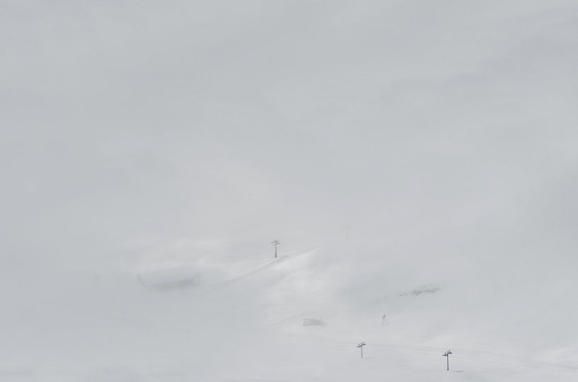 Cable cars in dense clouds by Willem van den Berge